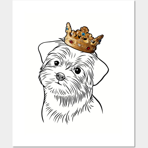 Morkie Dog King Queen Wearing Crown Wall Art by millersye